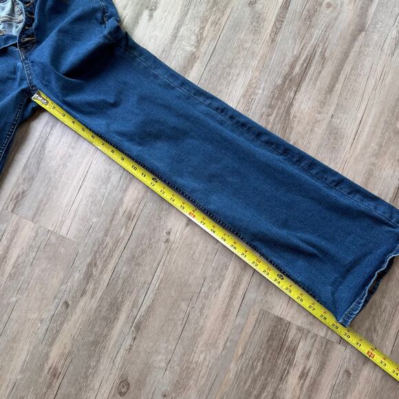 Free People We The Free Mid Rise Bootcut Jeans Blue Denim Size 30 Button Fly - Picture 8 of 10